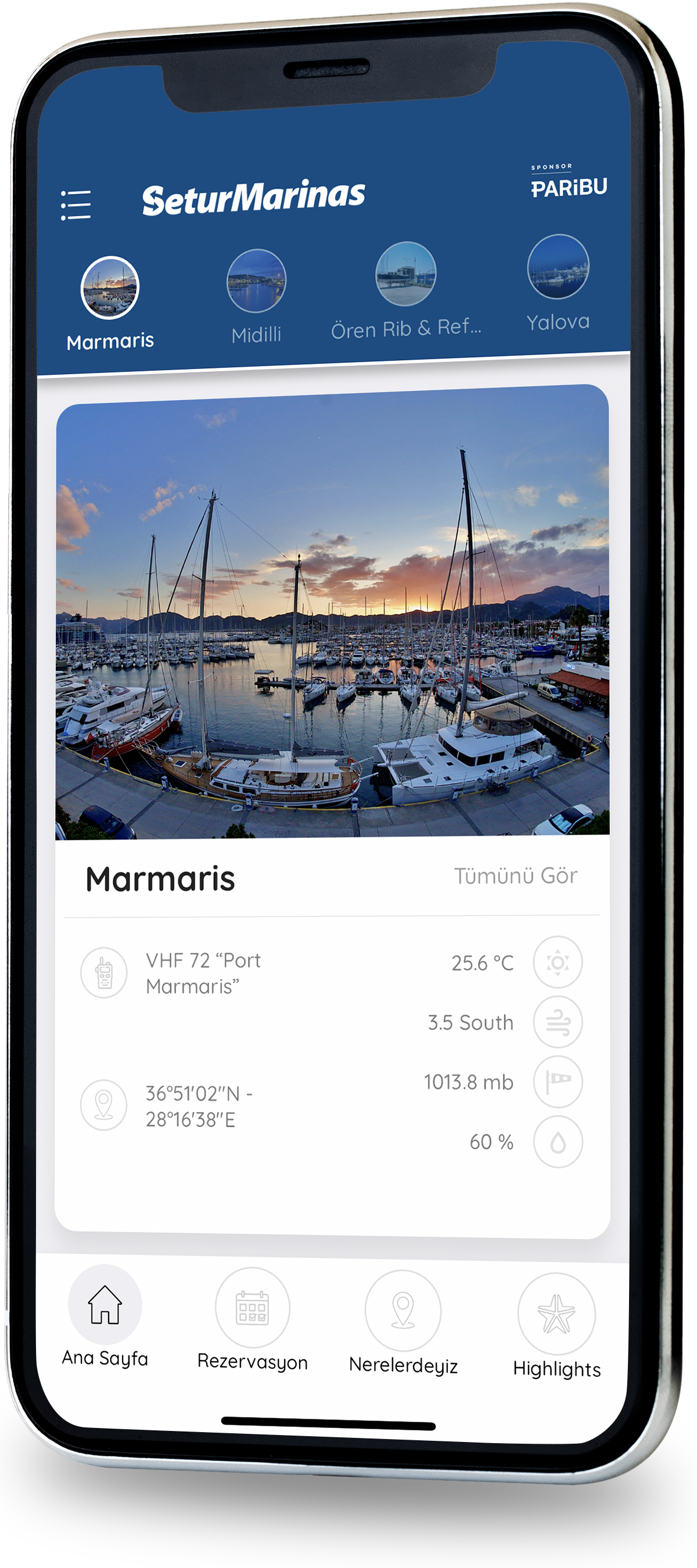 Setur Marinas Mobil Uygulama